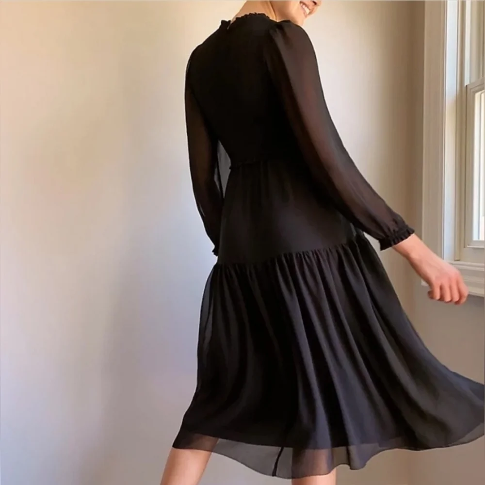 Wilfred Aritzia Rosalyn Dress Midi Black Size XS - Picture 2 of 13